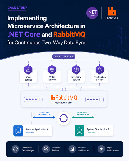 Implementing Microservice Architecture in .NET Core and RabbitMQ for Continuous Two-Way Data Sync